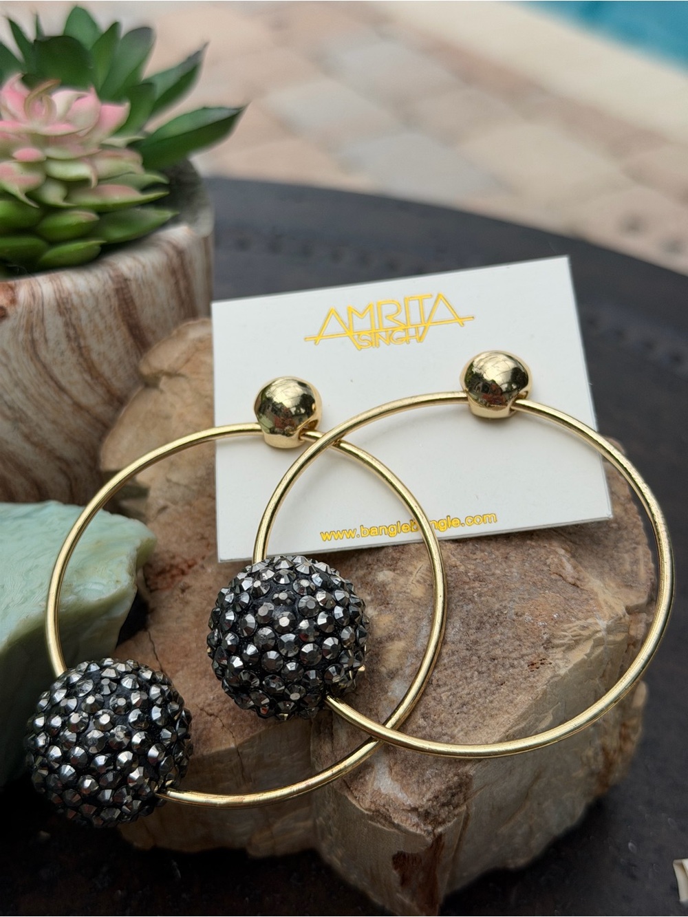 NWT Rare AMRITA SINGH Earrings - Stunning Worn on the Red Carpet - Boho Earrings